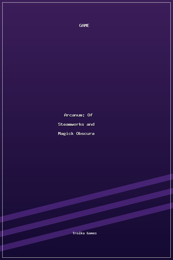 Arcanum: Of Steamworks and Magick Obscura poszter