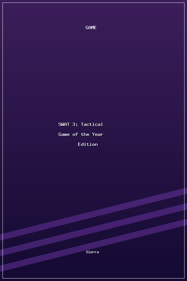 SWAT 3: Tactical Game of the Year Edition poszter