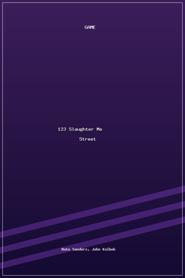 123 Slaughter Me Street poszter