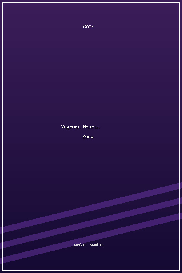 Vagrant Hearts Zero poszter