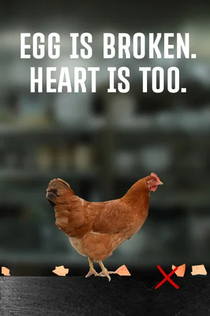egg is broken. heart is too. poszter