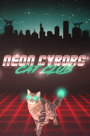 Neon Cyborg Cat Club poszter