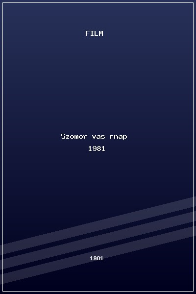 Szomorú vasárnap (1981) poszter