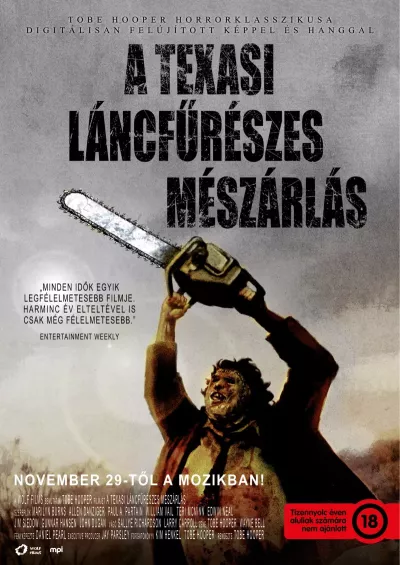 A texasi láncfűrészes mészárlás plakát