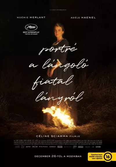 Portré a lángoló fiatal lányról plakát