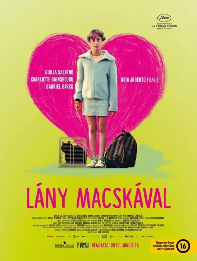 Lány macskával plakát